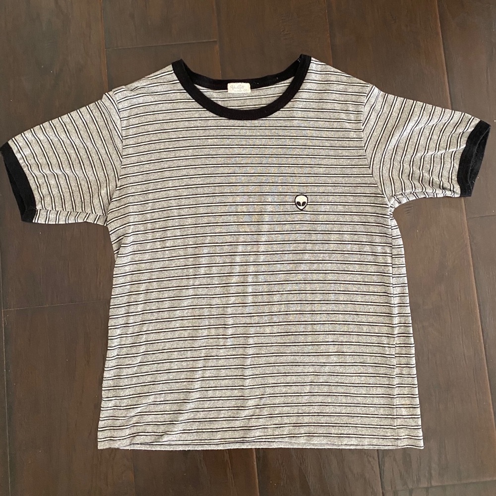 Brandy Melville Striped Alien Ringer Top